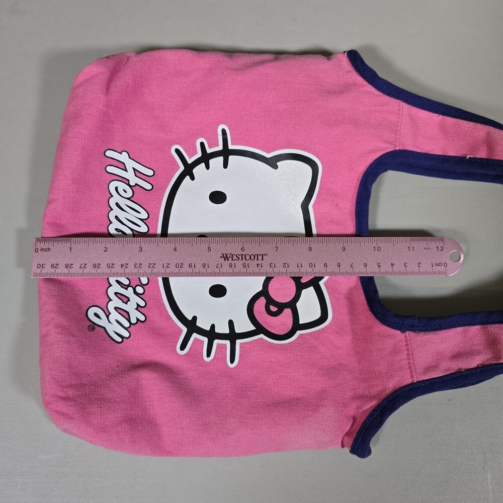 Hello Kitty Pink Canvas Tote Handbag with Snap and Zipped Inside Small Pocket - Picture 9 of 10